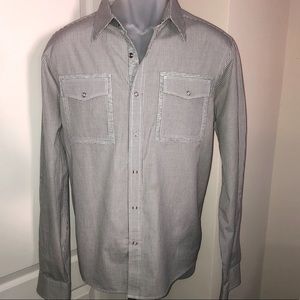 🍁 SALE MICHAEL KORS Gray & White Gingham Button-up